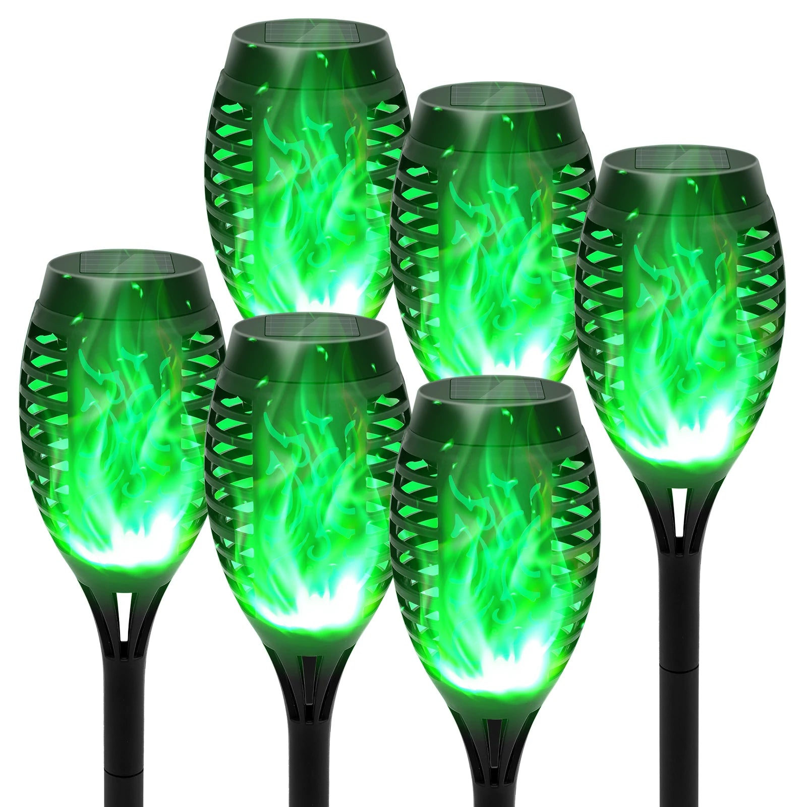 Solar Flame Lights Outdoor - Purple Flickering LED, Waterproof