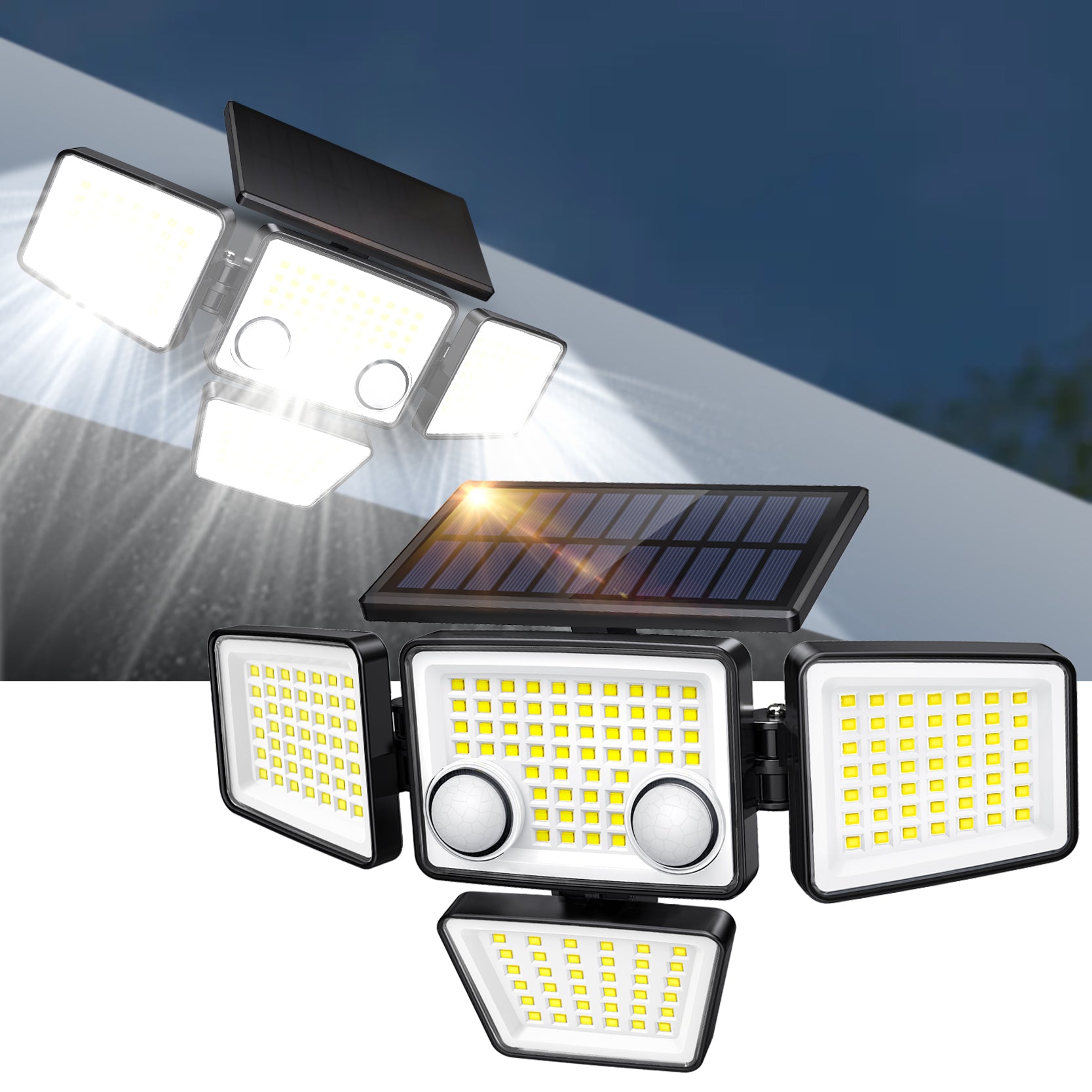 Solar Outdoor Lights - 3000LM 188 LED Motion Sensor Floodlights