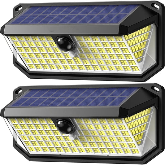 Motion Sensor Solar Lights - 4200 Lumens, 3 Modes, 2 Pack