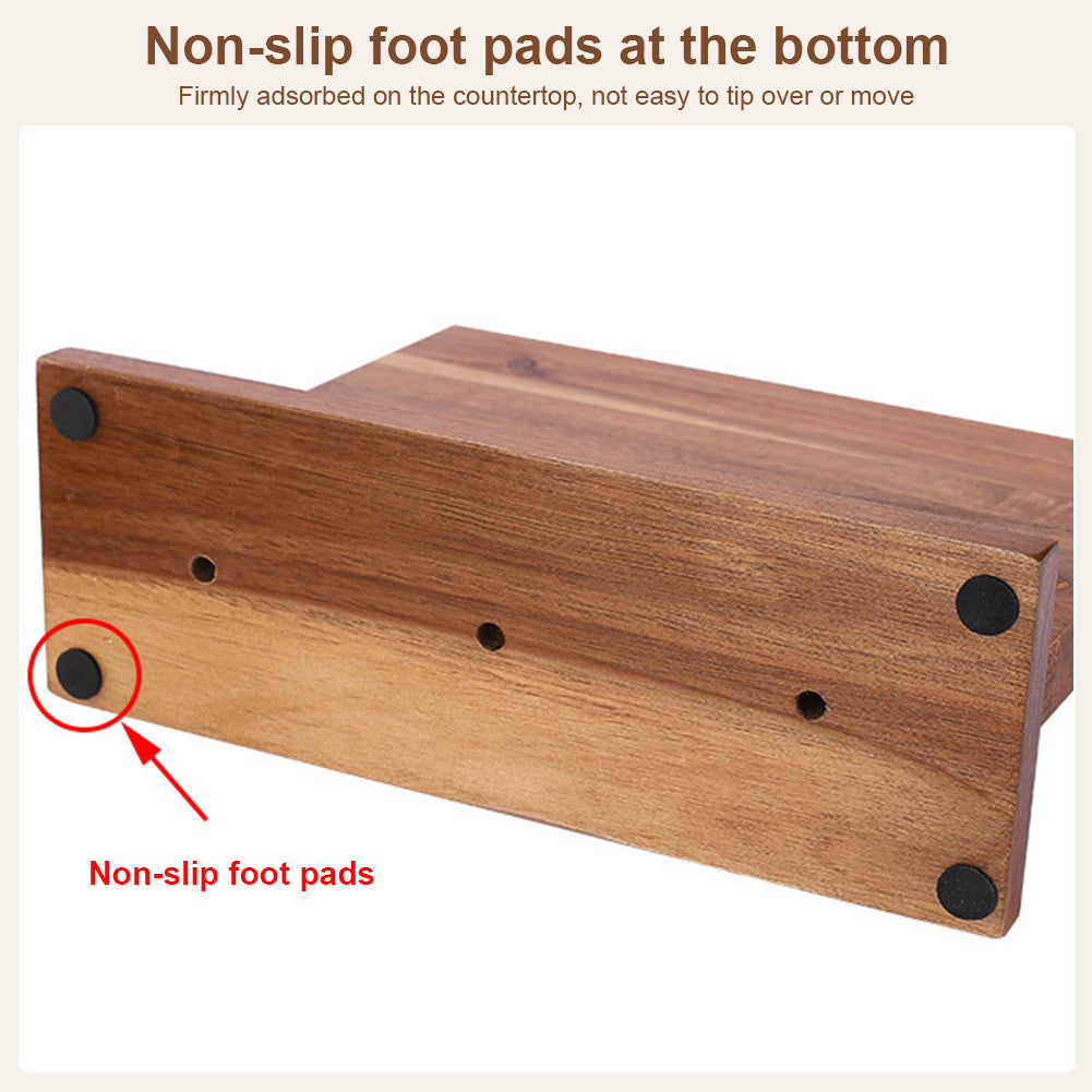 Magnetic Knife Holder: Strong Acacia Wood Block Stand