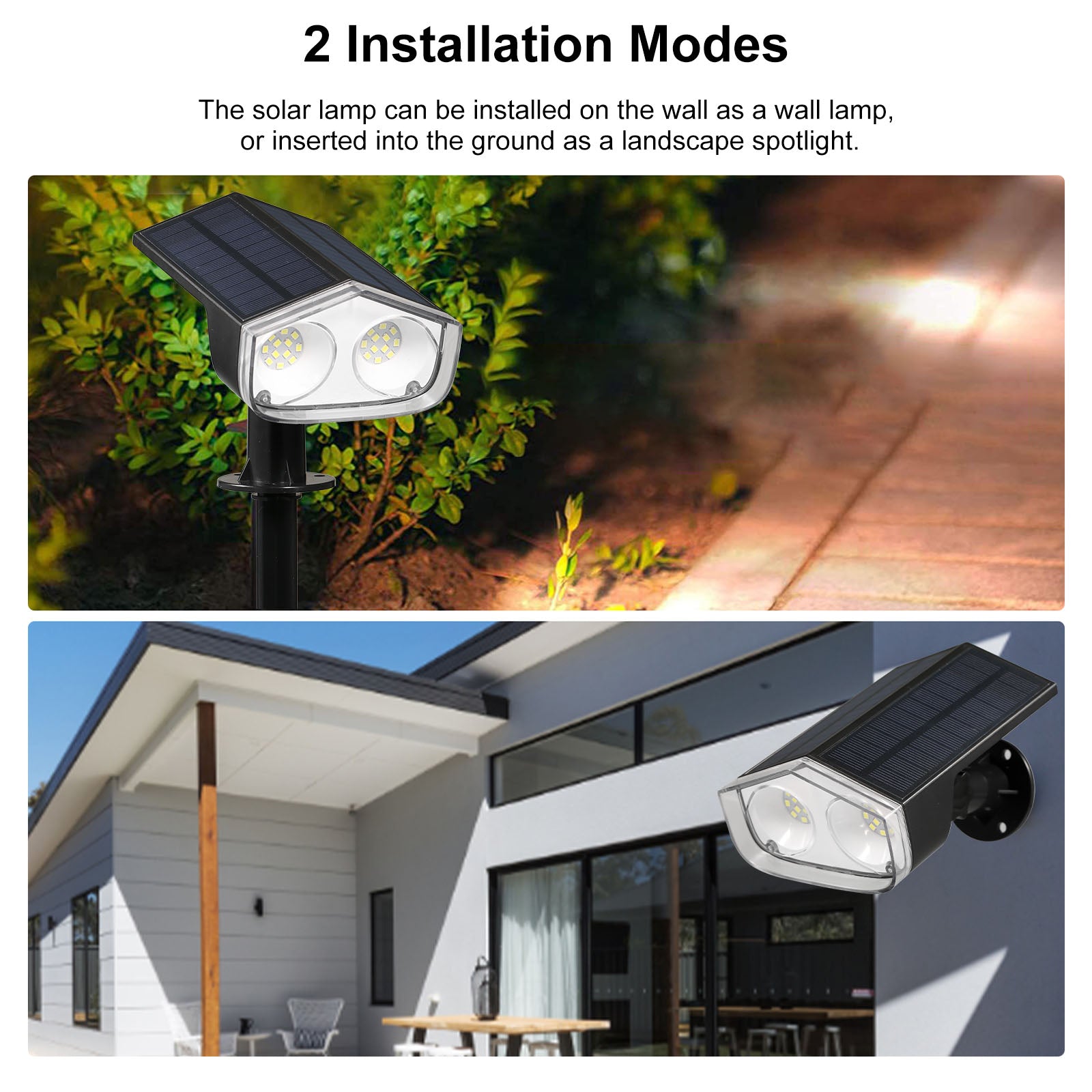 Outdoor Solar Spotlights: IP67 Waterproof Garden Lights