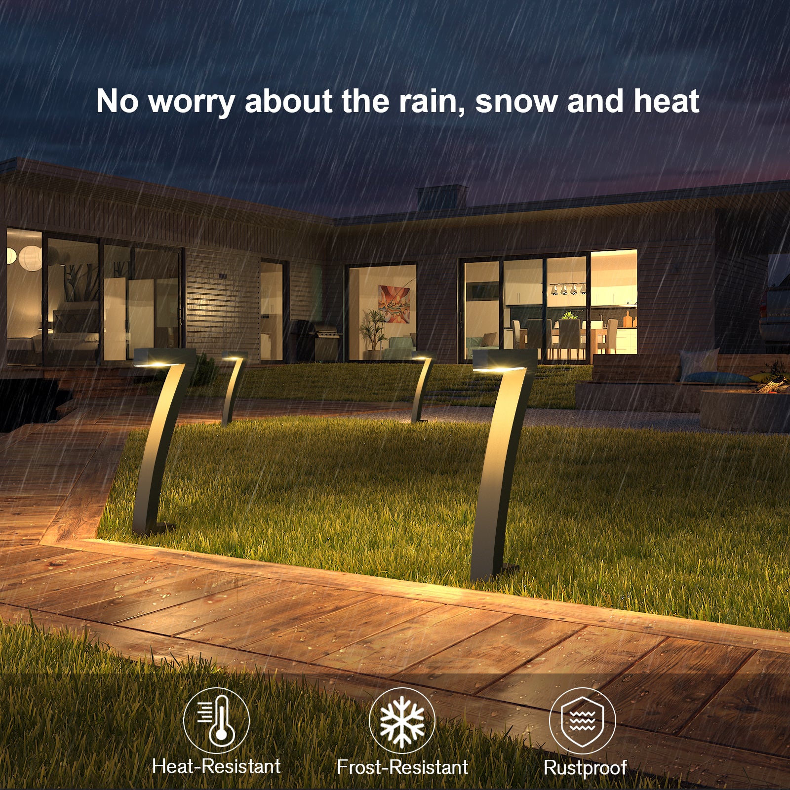 Outdoor Solar Path Lights 6Pack - Bright 12Hrs Auto On/Off