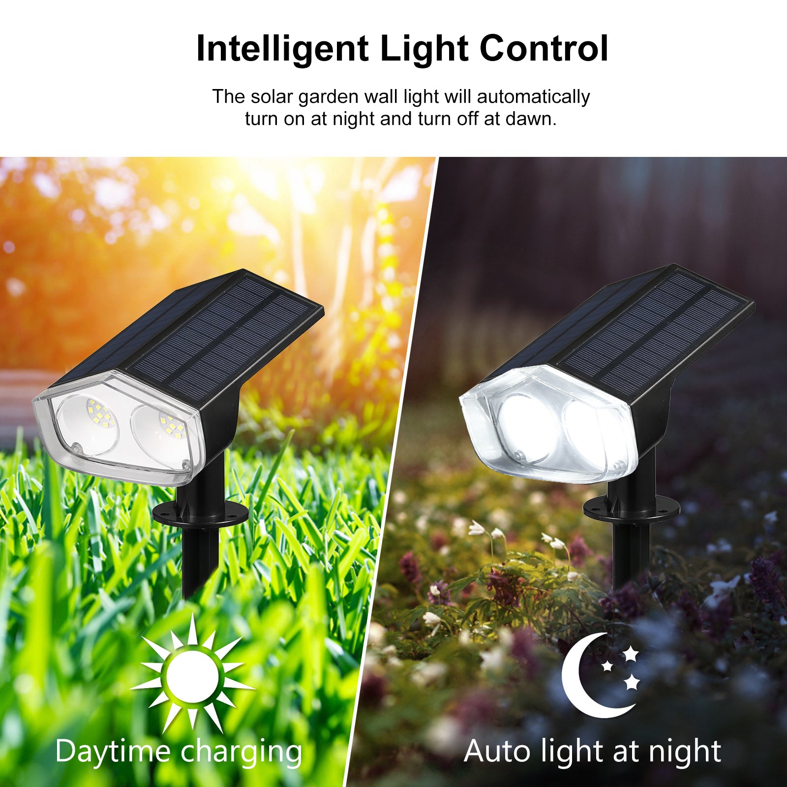 Outdoor Solar Spotlights: IP67 Waterproof Garden Lights