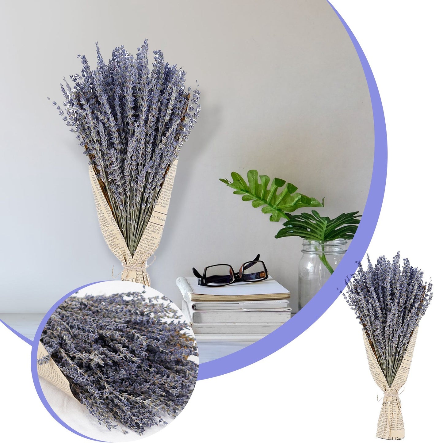 Lavender Dried Flower Bouquet - Natural Aromatherapy Decor