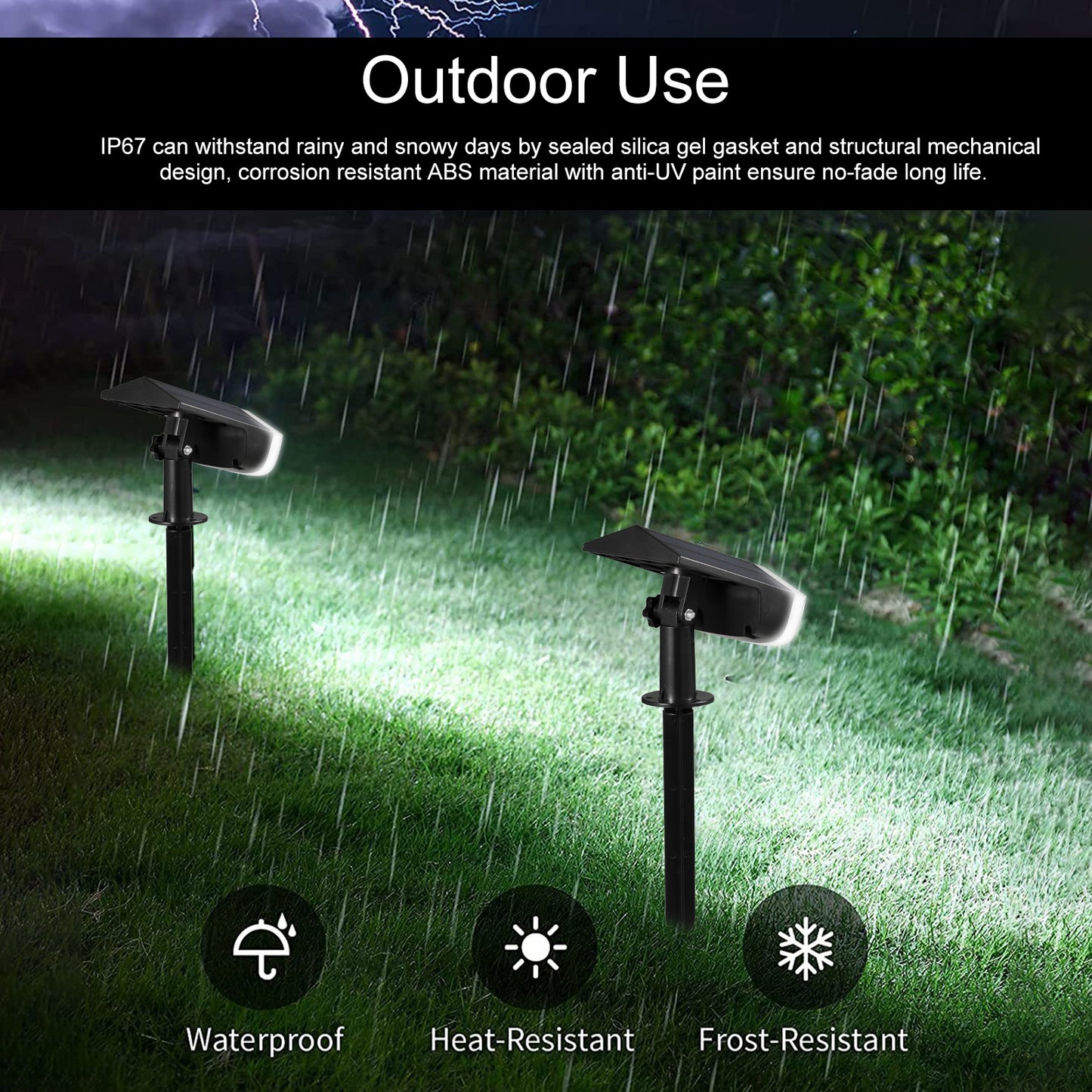 Outdoor Solar Spotlights: IP67 Waterproof Garden Lights