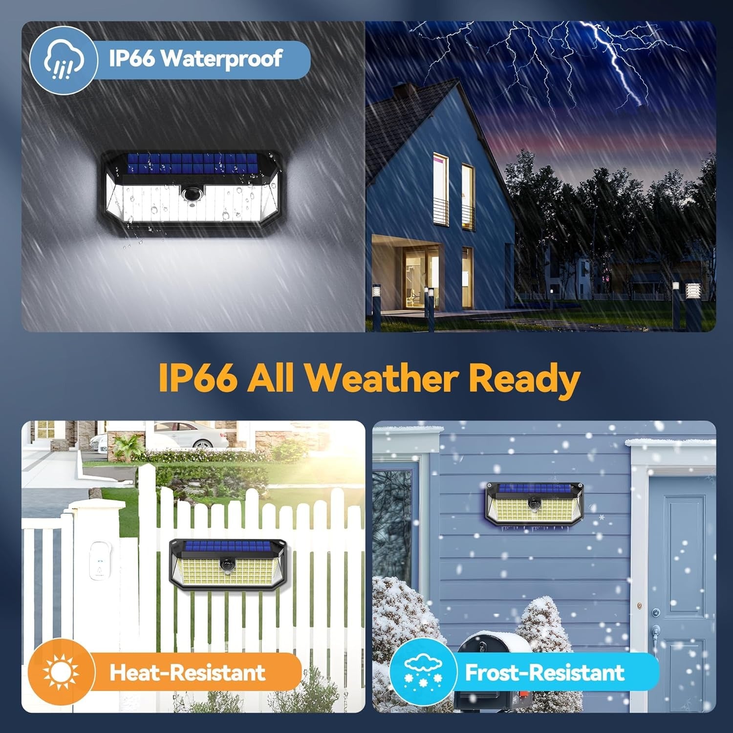 Motion Sensor Solar Lights - 4200 Lumens, 3 Modes, 2 Pack