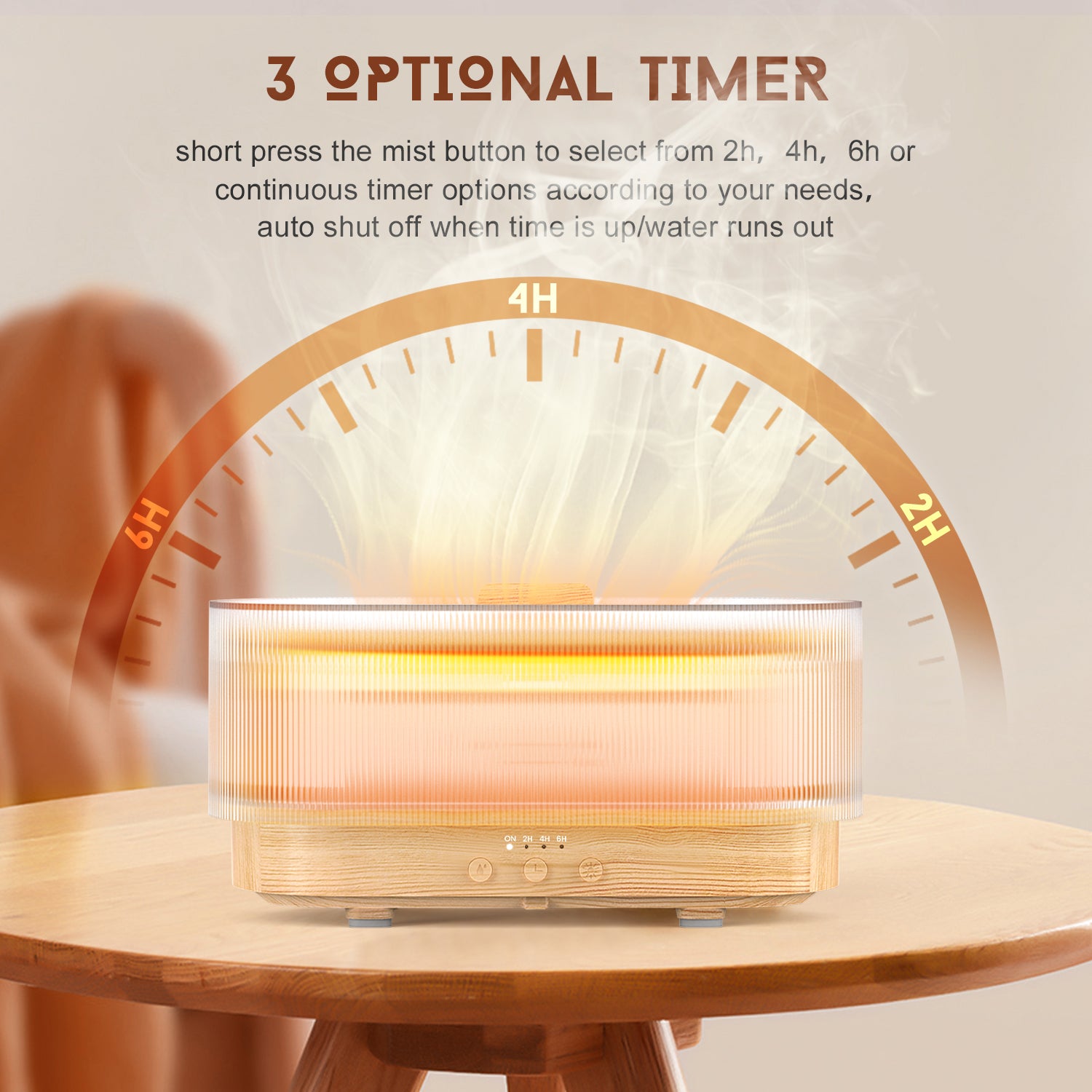 Flame Aroma Diffuser 300ml USB Cool Mist Humidifier