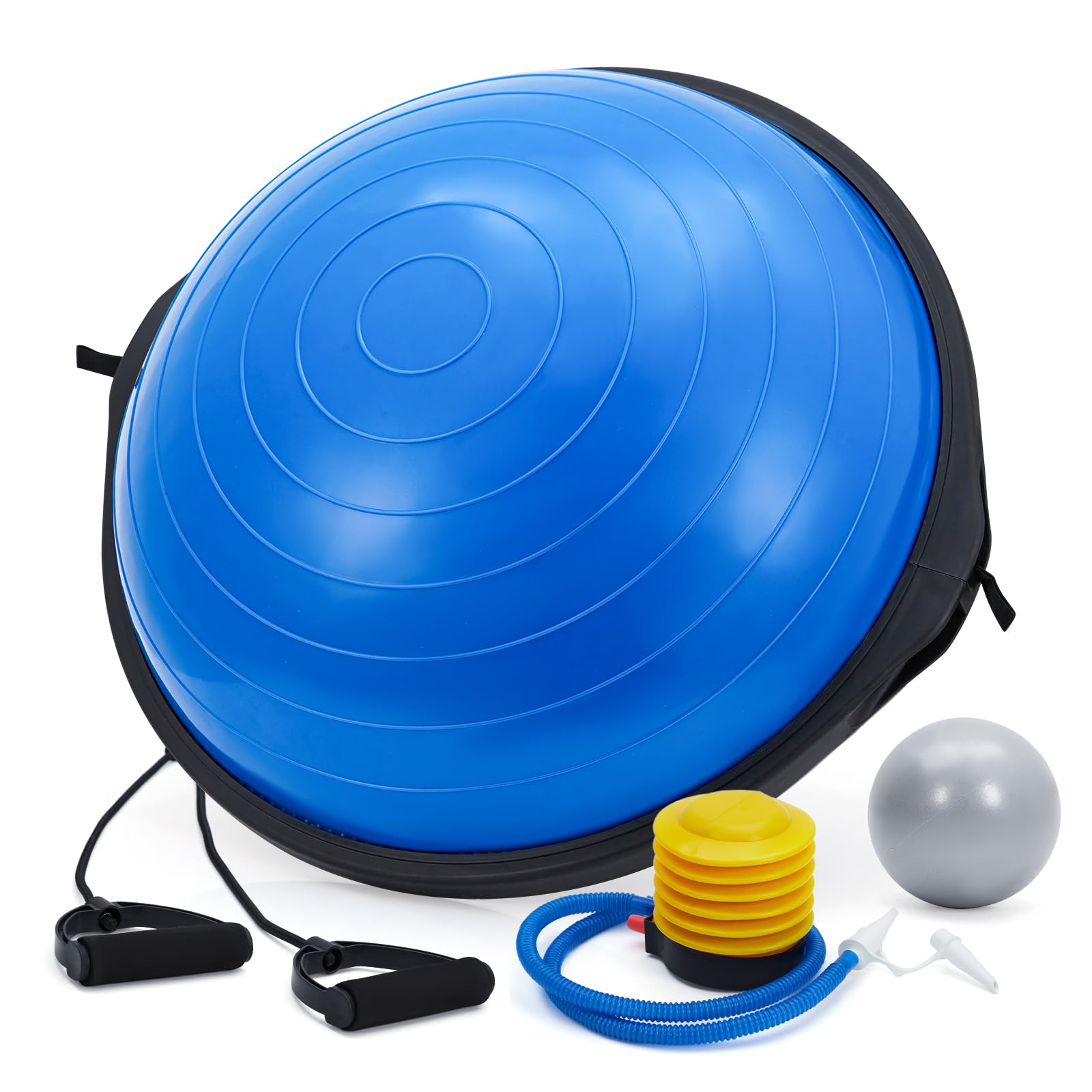 Balance Ball 25in, 1600 lbs Half Exercise Ball with Resistance Bands