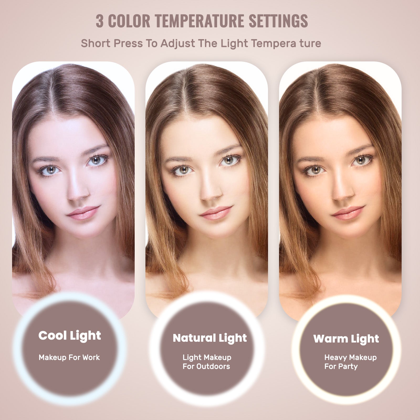 Travel Makeup Bag with LED Mirror & Dividers - PU Leather