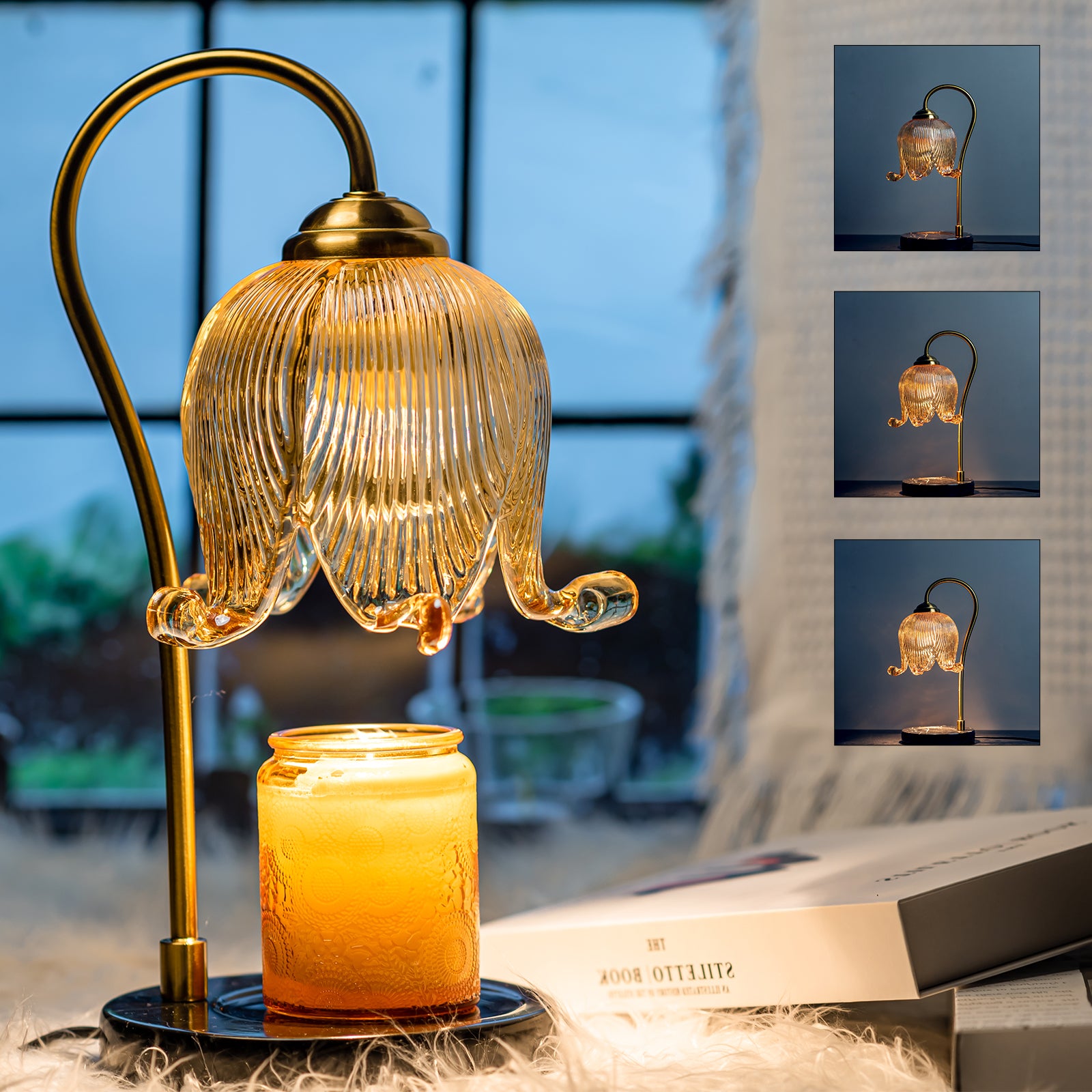 Tulip Flower Candle Lamp: French Retro Bedside Ambiance