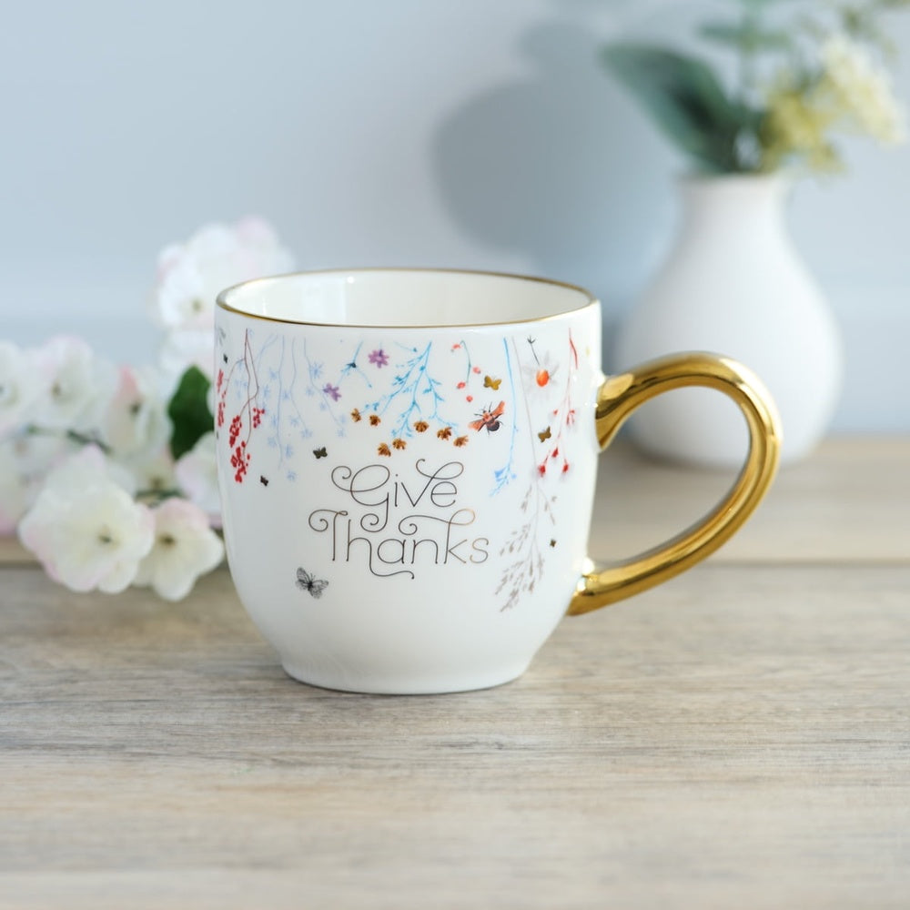 Floral Ceramic Mug with Bible Verse - Gift Boxed for Women