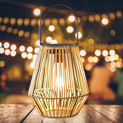 Rattan Solar Lantern IP65 Waterproof Hanging Light