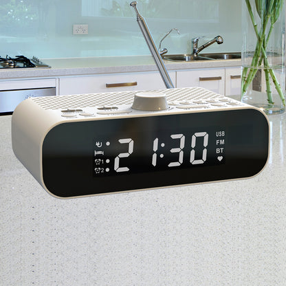 LED Display Digital Alarm Clock Radio with BT & USB Playback