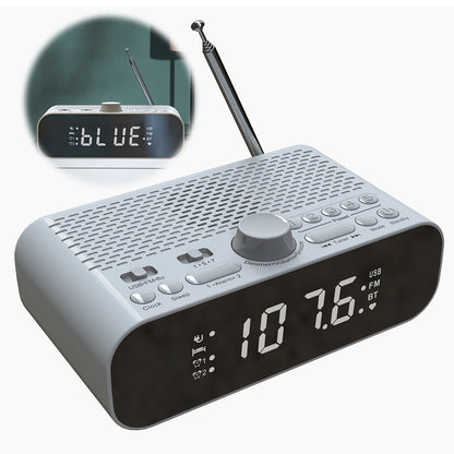 LED Display Digital Alarm Clock Radio with BT & USB Playback