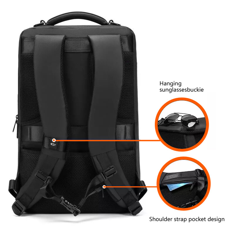Men's Anti-Theft Waterproof Laptop Backpack 17-Inch Travel Bag