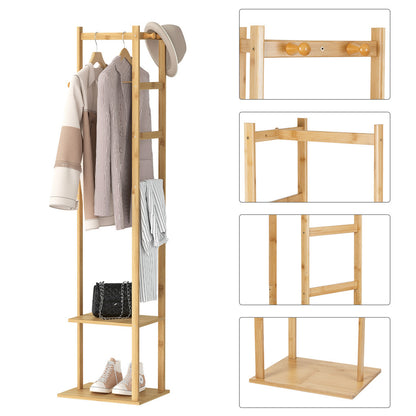 Bamboo Clothing Rack & Closet Organizer - 2-Tier Storage