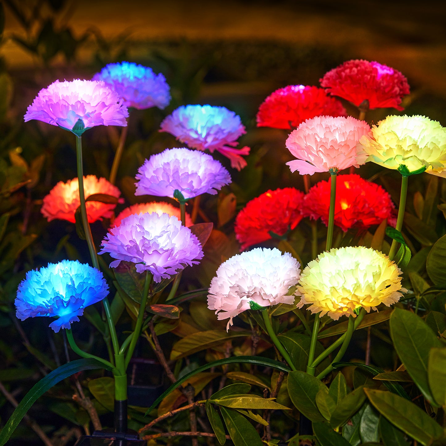 Solar Flower Lights 4Pack - Realistic Garden Outdoor Decor
