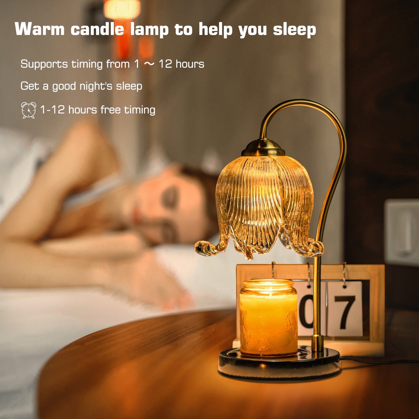 Tulip Flower Candle Lamp: French Retro Bedside Ambiance