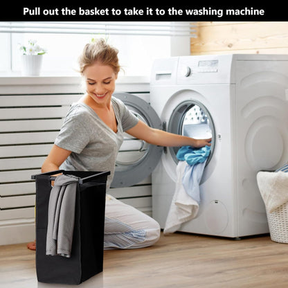 Laundry Hamper 2-Section Organizer with Removable Bag & Shelf