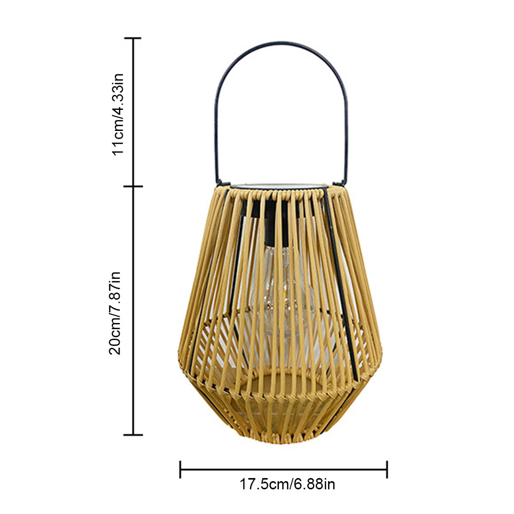 Rattan Solar Lantern IP65 Waterproof Hanging Light
