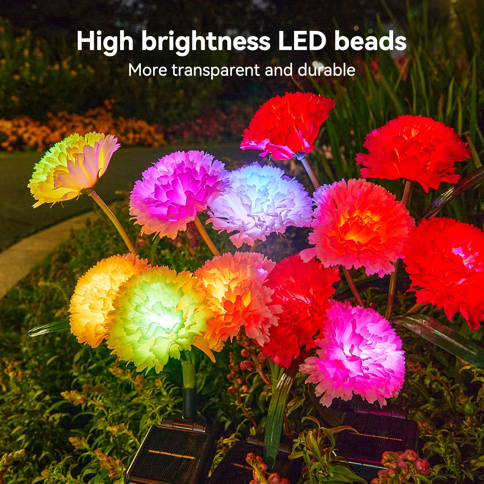 Solar Flower Lights 4Pack - Realistic Garden Outdoor Decor