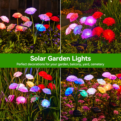 Solar Flower Lights 4Pack - Realistic Garden Outdoor Decor
