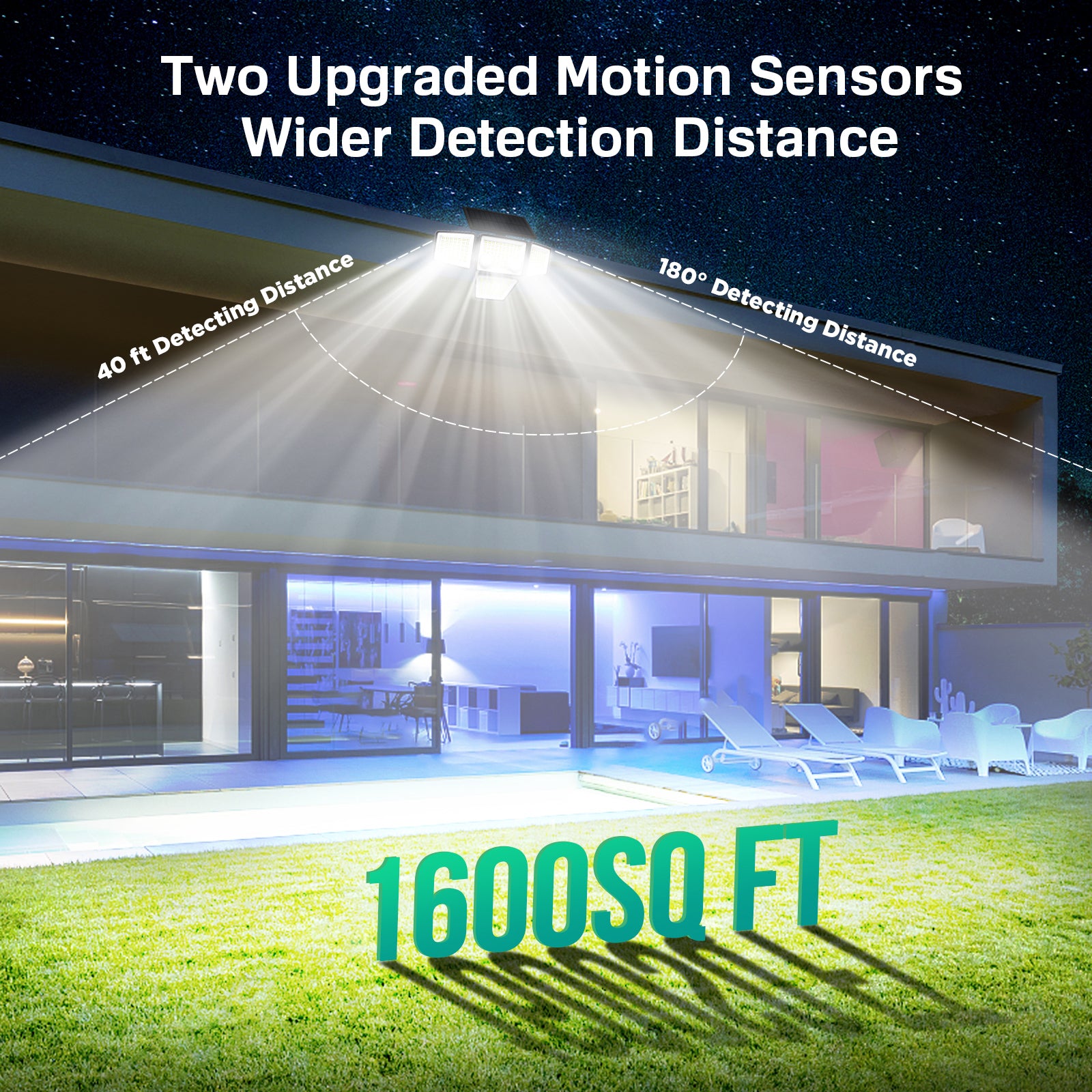 Solar Outdoor Lights - 3000LM 188 LED Motion Sensor Floodlights
