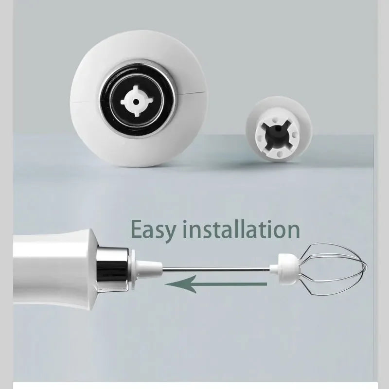 3-in-1 Electric Milk Frother - Handheld Coffee Whisk Mixer