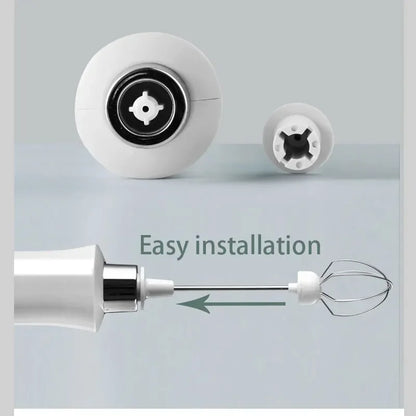 3-in-1 Electric Milk Frother - Handheld Coffee Whisk Mixer