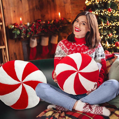 Candy Cane Pillow - Plush, Colorful Christmas Decor Essential