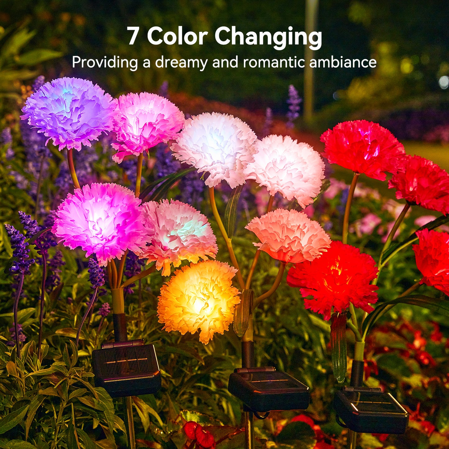 Solar Flower Lights 4Pack - Realistic Garden Outdoor Decor