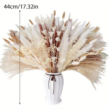 Dried Pampas Grass Bouquet - 109Pcs Boho Home Decor