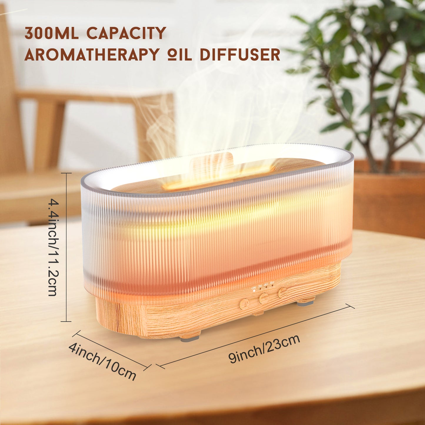Flame Aroma Diffuser 300ml USB Cool Mist Humidifier