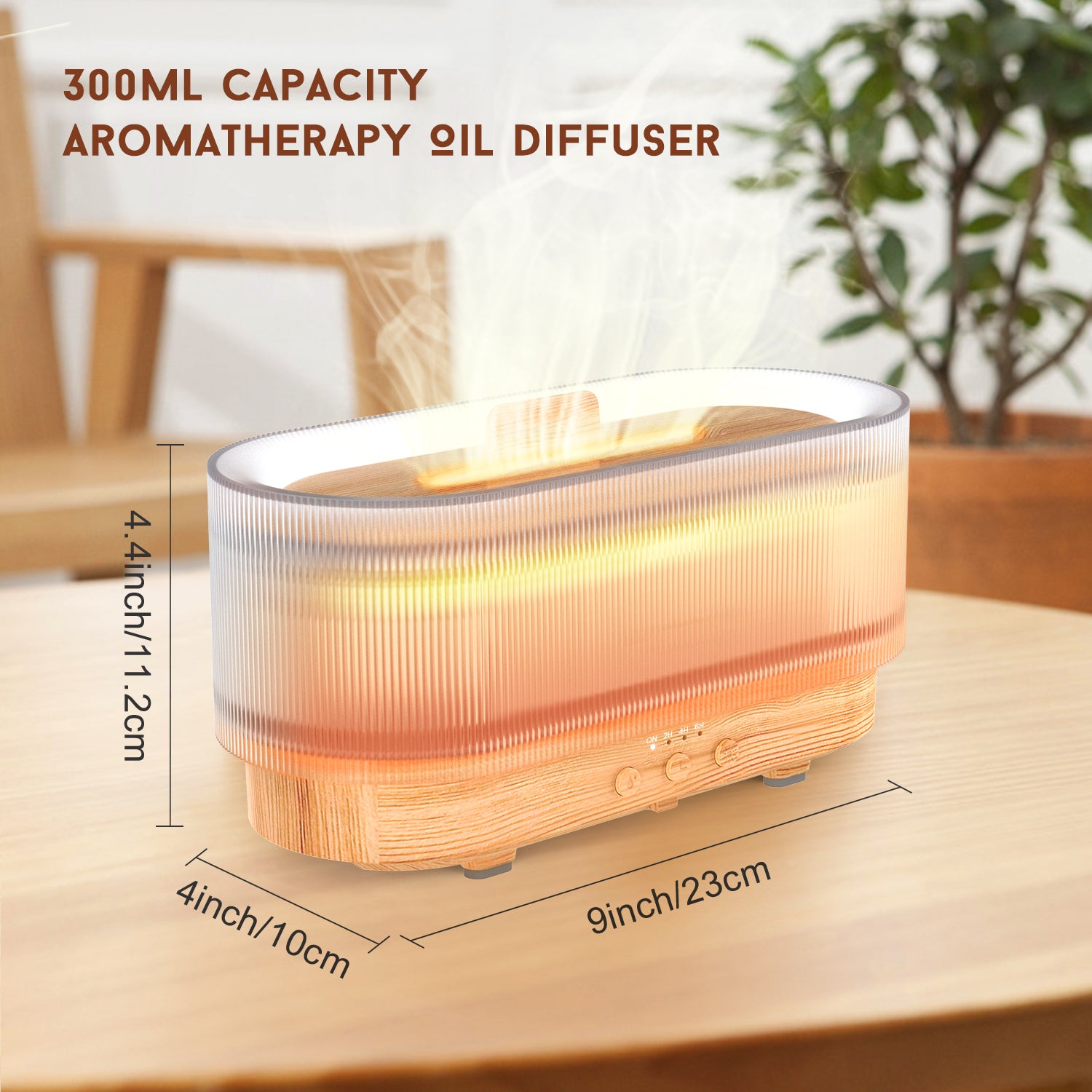 Flame Aroma Diffuser 300ml USB Cool Mist Humidifier