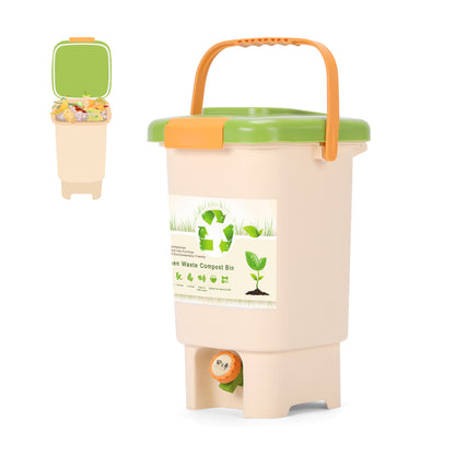 15L Kitchen Compost Bin - Durable PP, Odor-Free Design