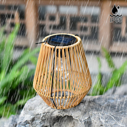 Rattan Solar Lantern IP65 Waterproof Hanging Light