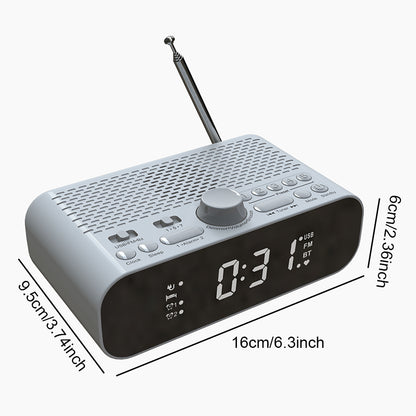 LED Display Digital Alarm Clock Radio with BT & USB Playback