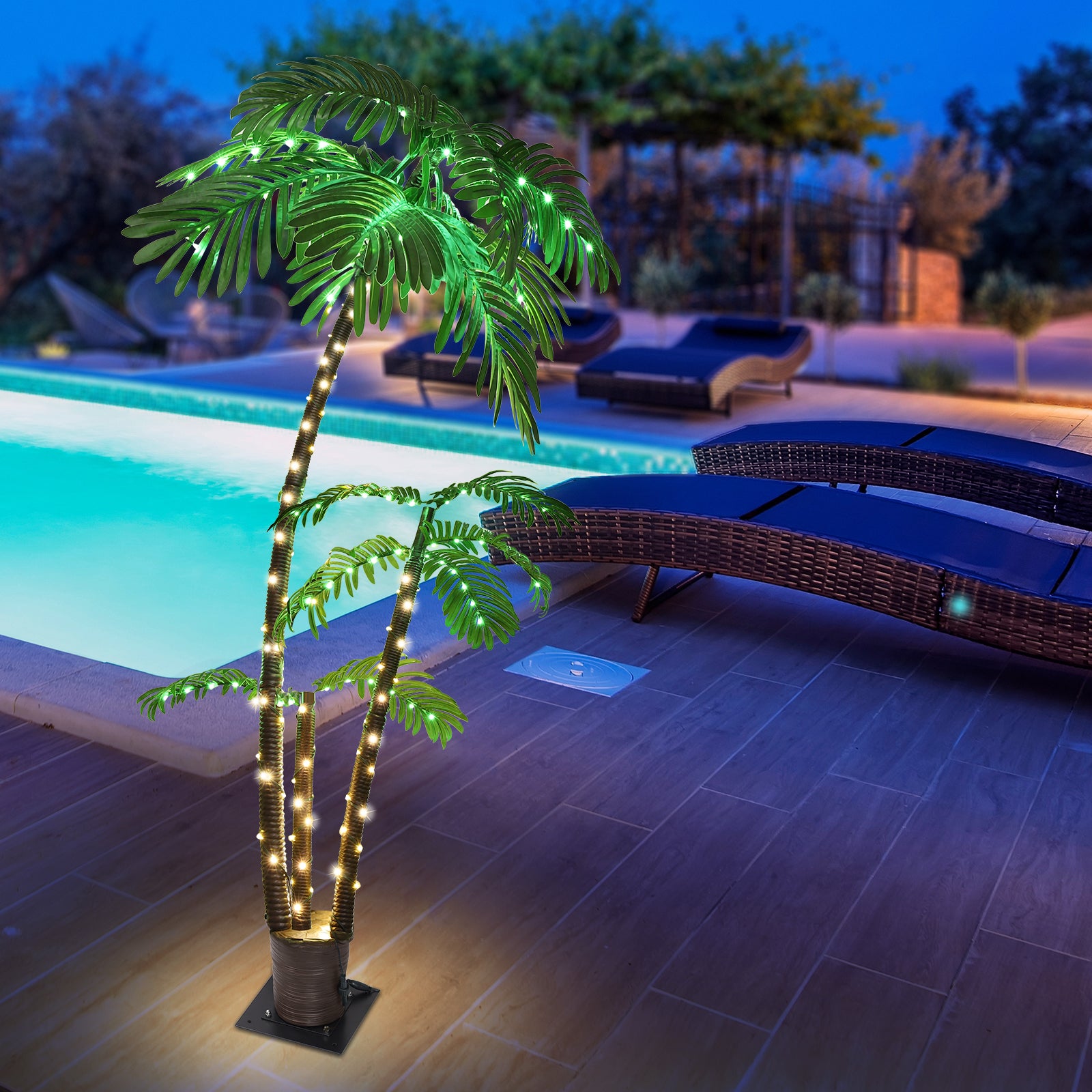6ft LED Solar Palm Tree - Tropical Christmas Decoration