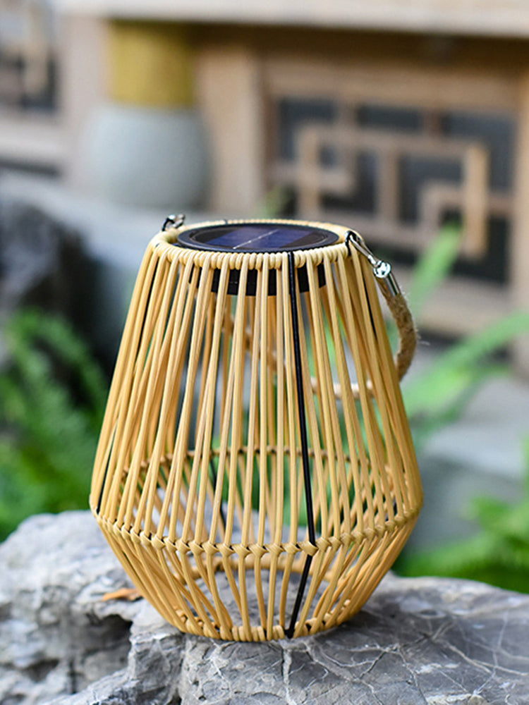 Rattan Solar Lantern IP65 Waterproof Hanging Light