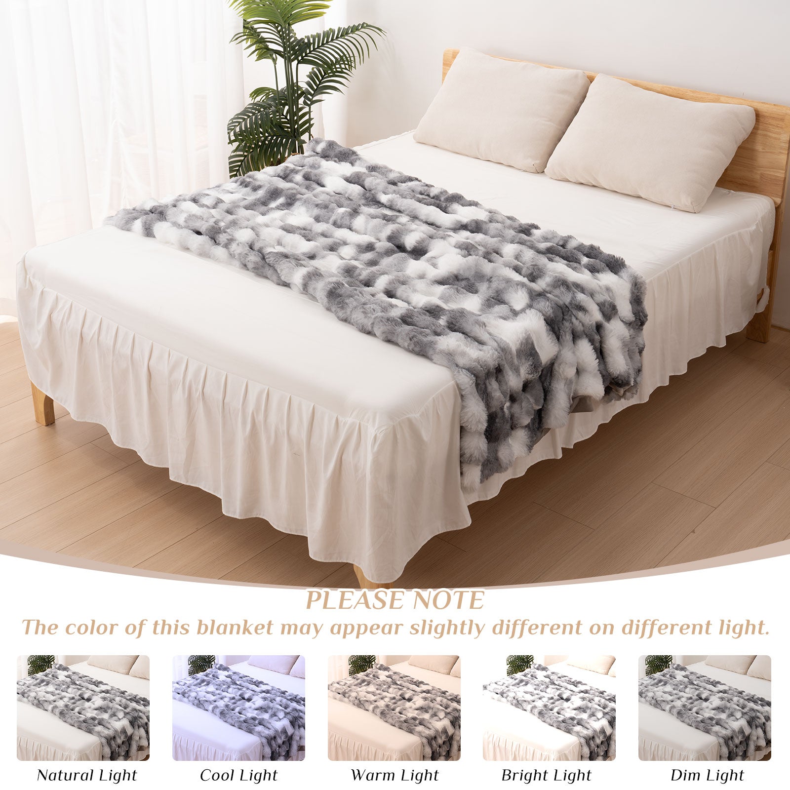 Soft Faux Rabbit Fur Blanket - Cozy & Stylish Bed Decor