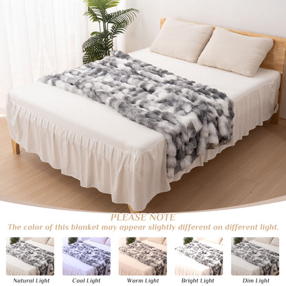Soft Faux Rabbit Fur Blanket - Cozy & Stylish Bed Decor