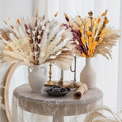 Dried Pampas Grass Bouquet - 109Pcs Boho Home Decor