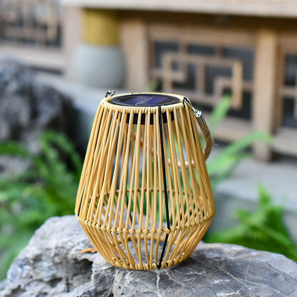Rattan Solar Lantern IP65 Waterproof Hanging Light